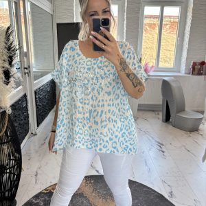 Leo LeinenShirt blau one Size 38-44/46 #1080