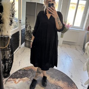 Long Blusenkleid Verena schwarz one Size 38-46 #1002