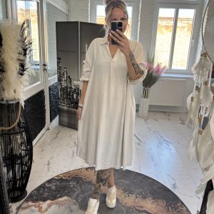 Long Blusenkleid Verena natur one Size 38-46 #1155