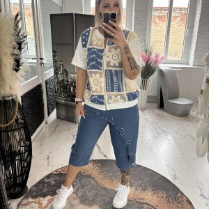Jeans Shorts Nieten dunkel one SIZE 38-44 #1017