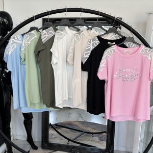Smile Shirt mit Spitze one Size 38-42 #1087