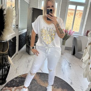 Herz Shirt Goldi Leinen one Size 38-42 #1073