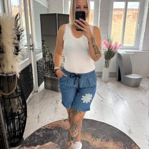 Jeans Shorts Boho dunkel one SIZE 36-40 #1056