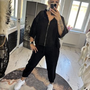 Leinen Jacke mit Netzrücken oberhalb one Size 38-44 #1028