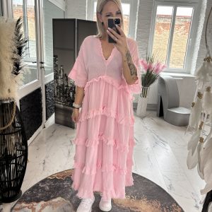 Clarissa Boho Kleid Candy Pink one Size 42-46 #1089