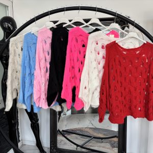 Lochstrickpulli Olivia one Size 38-44  # 1078